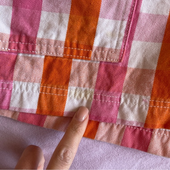 Big Bud Press Pink and Orange Gingham Work Shorts - Picture 5 of 5